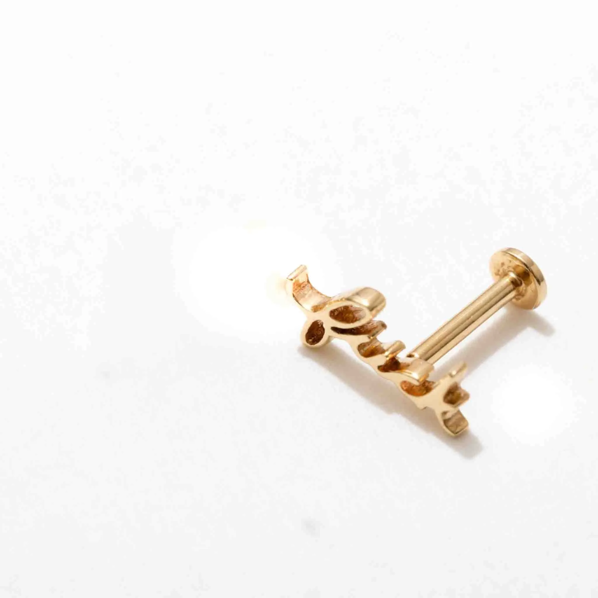 14k Fuck Script Flat Back Stud Earrings sold by Modcloth product image thumbnail 5