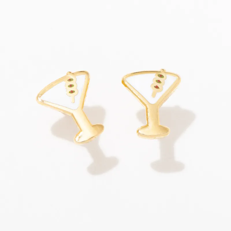 Martini Stud Earrings made by Modcloth