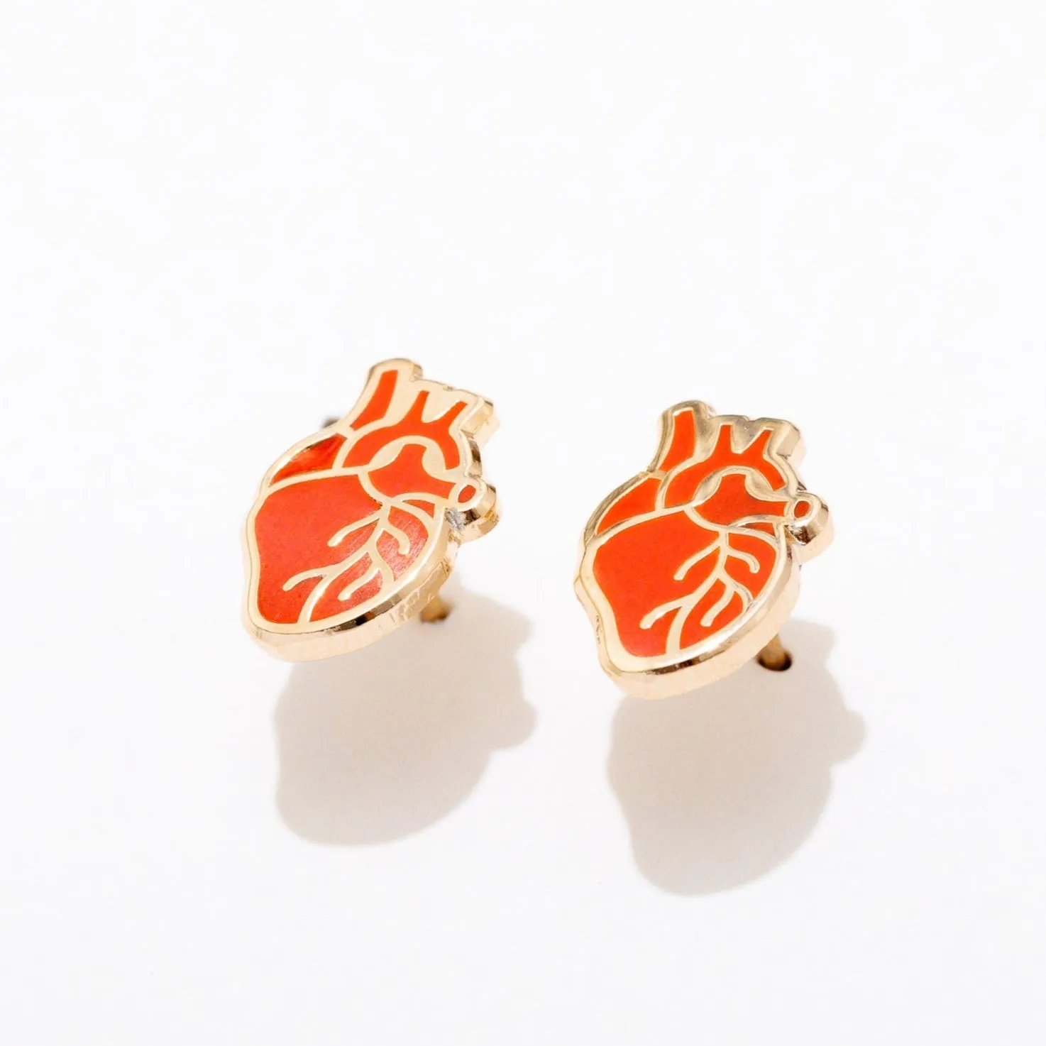 Anatomical Heart Stud Earrings sold by Modcloth