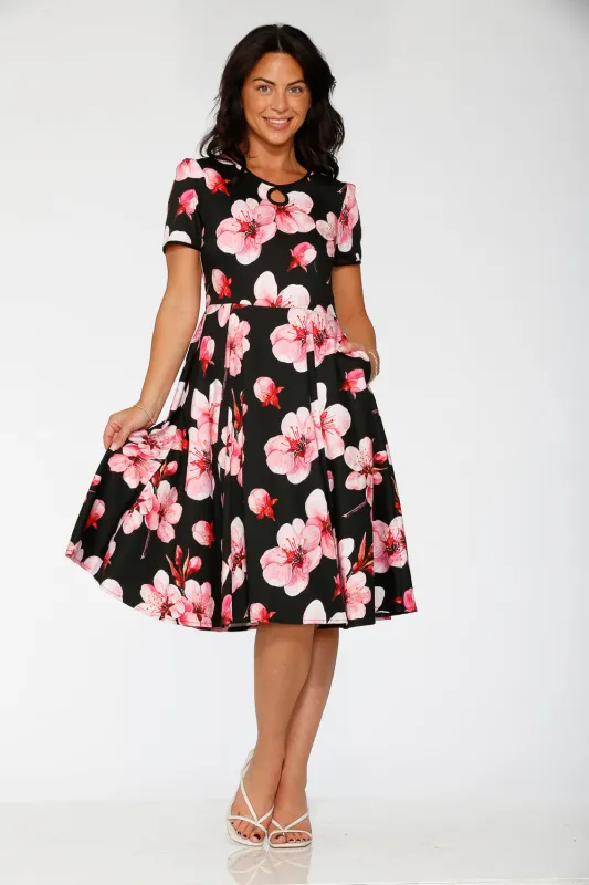 Black Orchid Bloom Swing Dress made by Modcloth