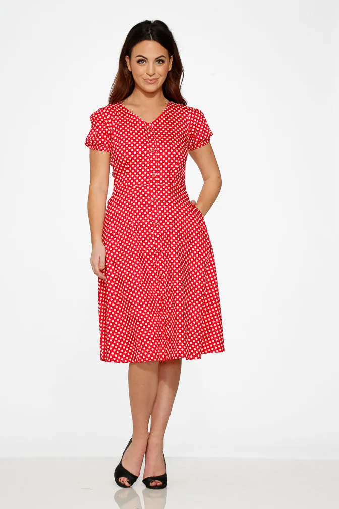 Dolly Dotty Swing Dress in Red sold by Modcloth product image thumbnail 2