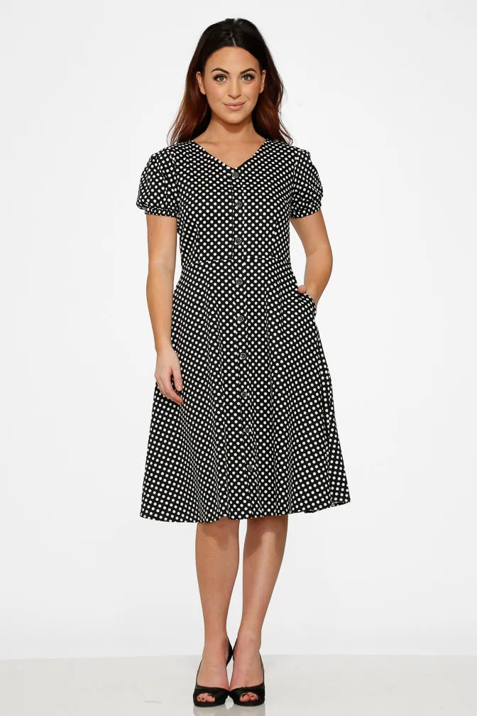 Dolly Dotty Swing Dress in Black sold by Modcloth product image thumbnail 2