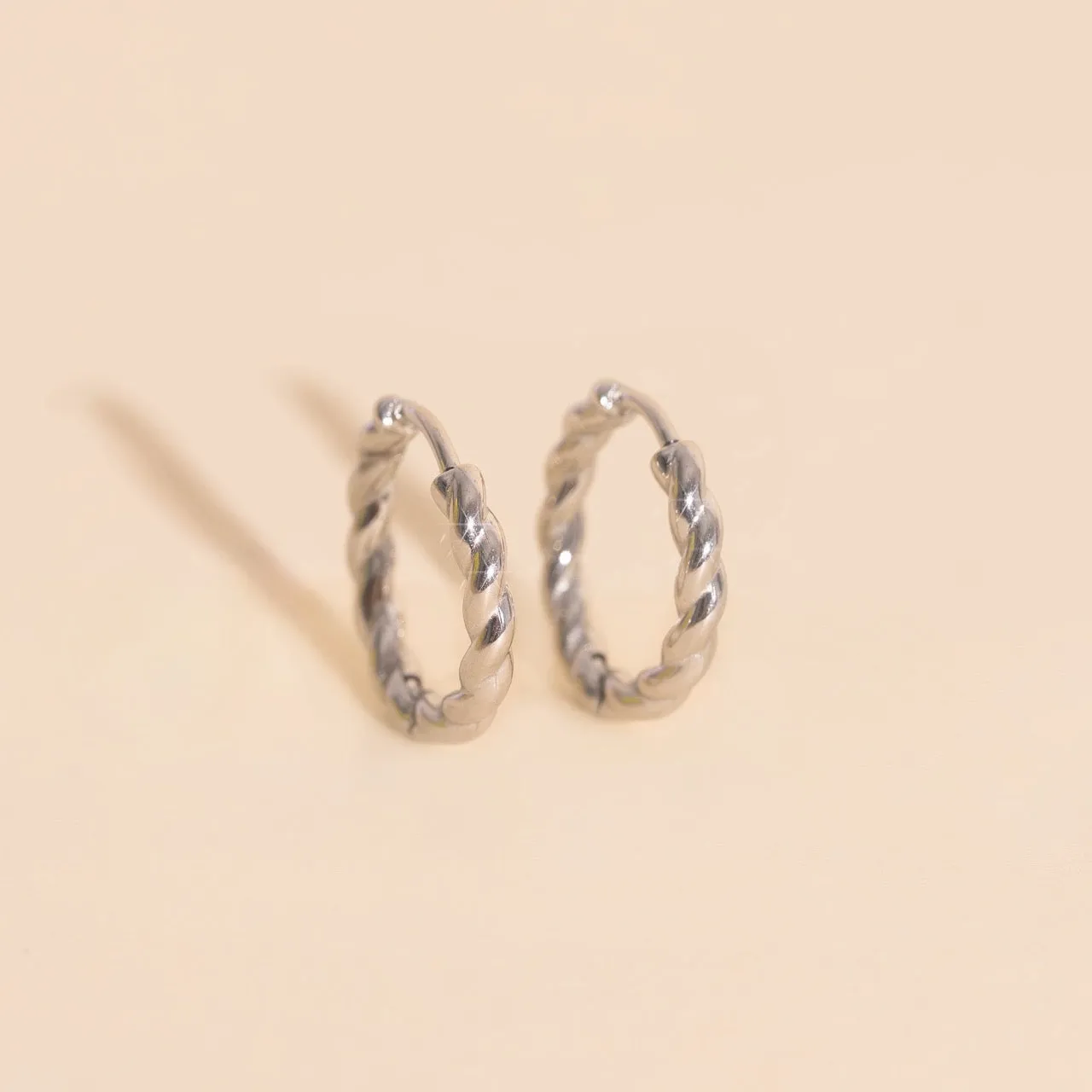 Twisted Rope Rounded Huggie Hoop Earrings sold by Modcloth product image thumbnail 5