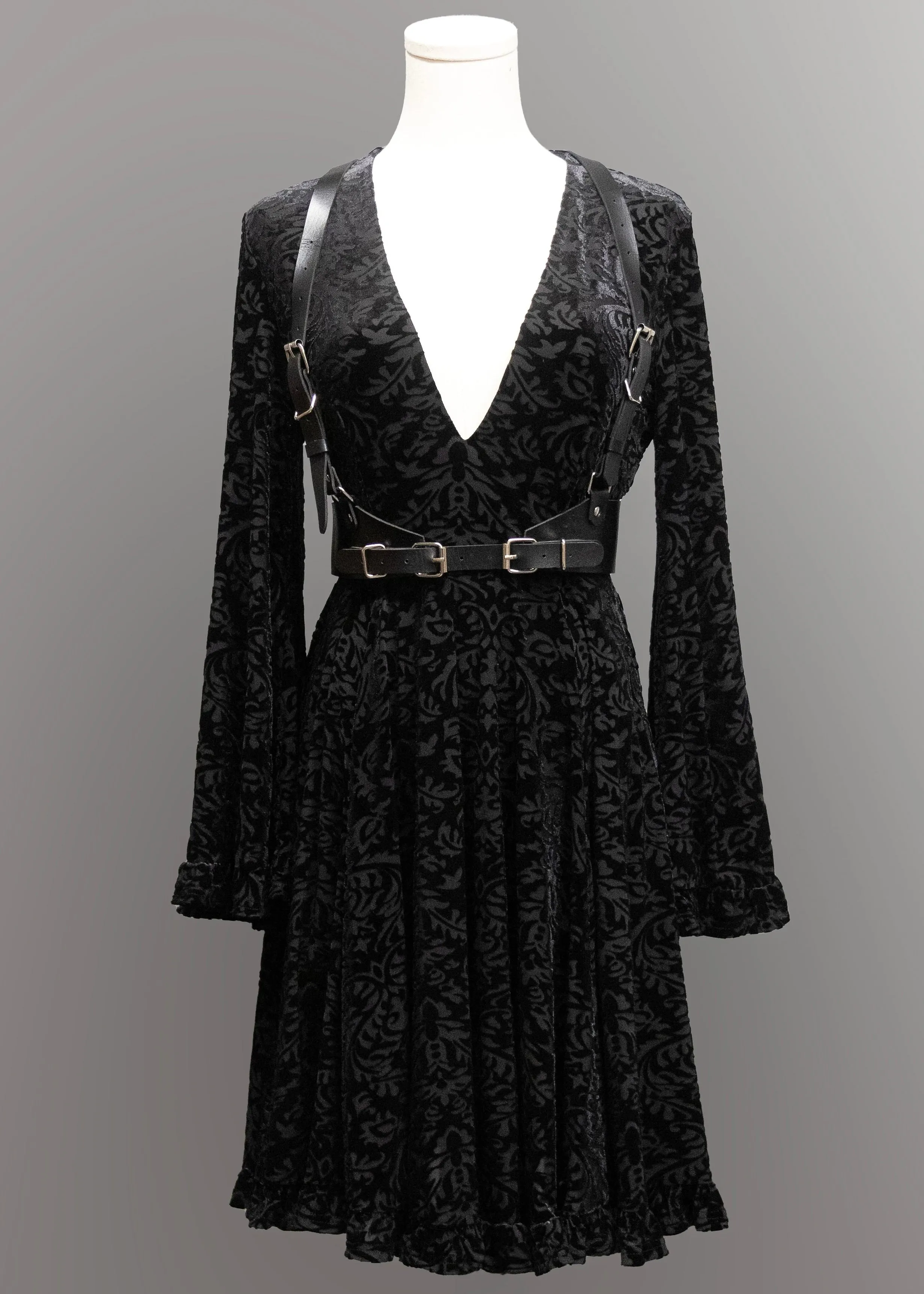 Nyx - Bell Sleeved Velvet Damask Dress with Harness sold by Modcloth product image thumbnail 5