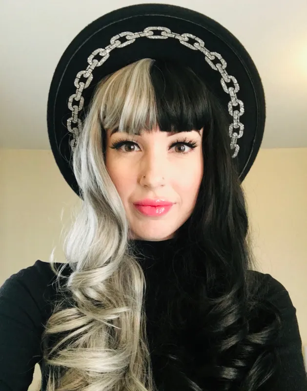 Vegan Felt Hat - Wide Brim - Chain Link made by Modcloth