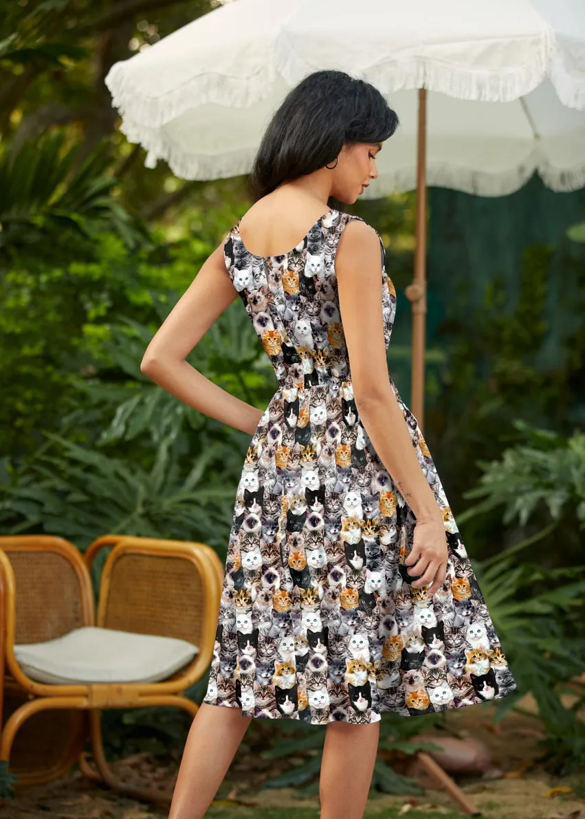 Retro Fit & Flare Dress Realistic Cats sold by Modcloth product image thumbnail 3