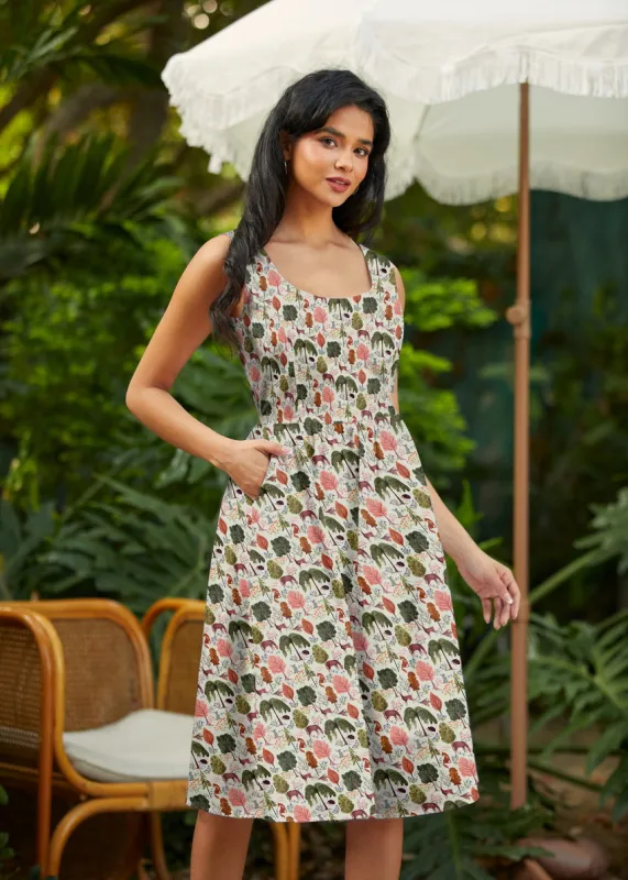 Woodland Vintage Dress in Cream made by Retrolicious