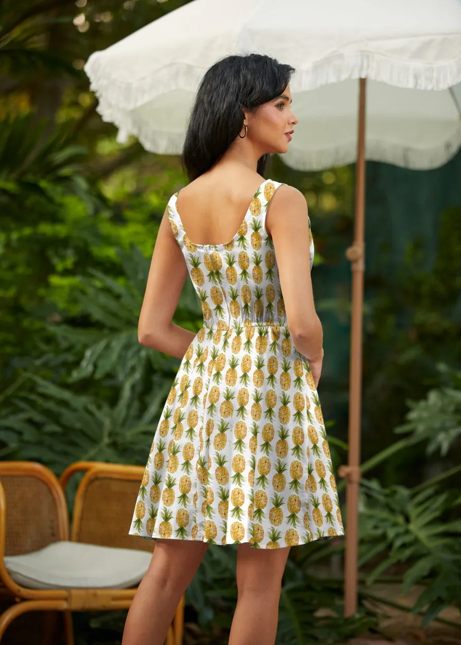 Stretch Cotton Skater Dress Pineapple sold by Modcloth product image thumbnail 3
