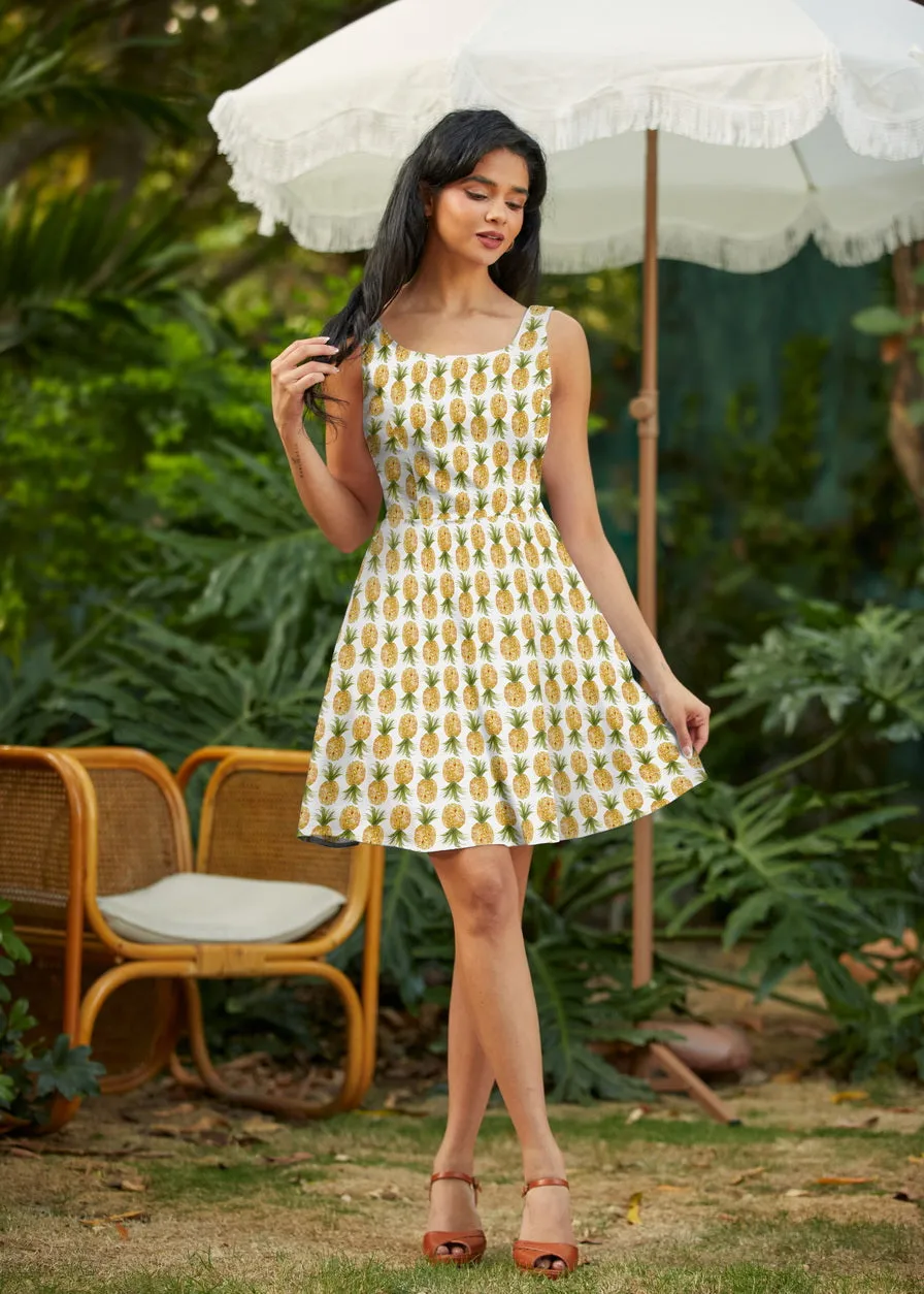 Stretch Cotton Skater Dress Pineapple sold by Modcloth product image thumbnail 2