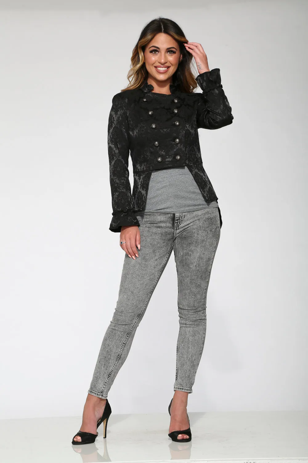 Black Brocade Jacket sold by Modcloth product image thumbnail 4