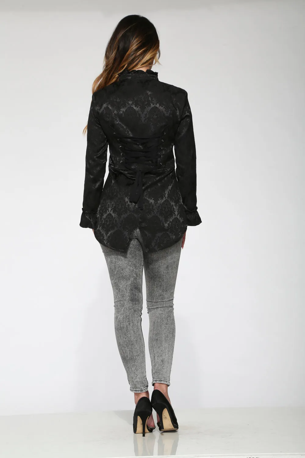 Black Brocade Jacket sold by Modcloth product image thumbnail 2