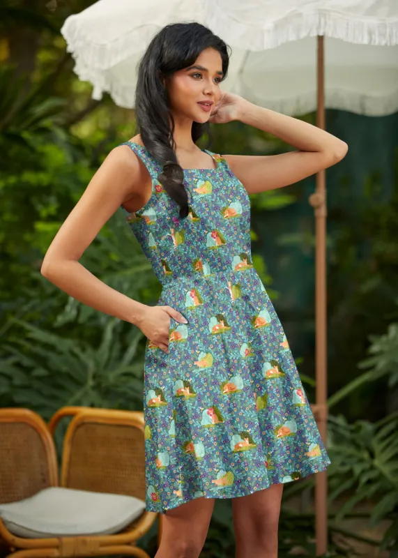 Stretch Cotton Skater Dress Cats made by Retrolicious