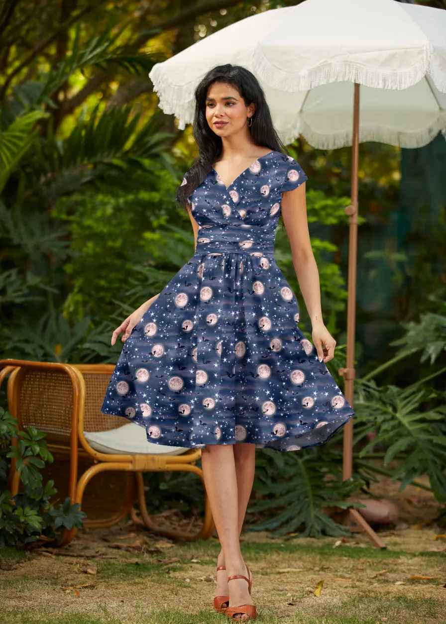 Greta Surplice Dress Bat Moon sold by Modcloth product image thumbnail 3
