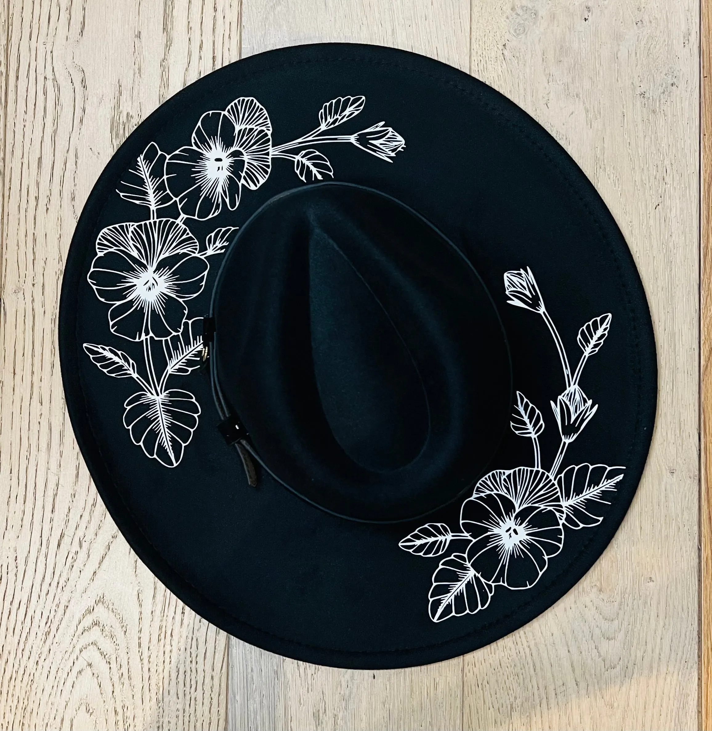 Vegan Felt Hat - XL Brim - Pansies sold by Modcloth product image thumbnail 2