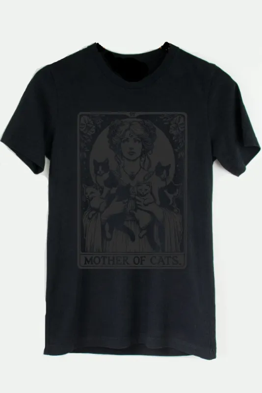 Black on Black Mother of Cats Tarot: T-Shirt, Pullover, Hoodie, Tank or Long Sleeve made by Modcloth
