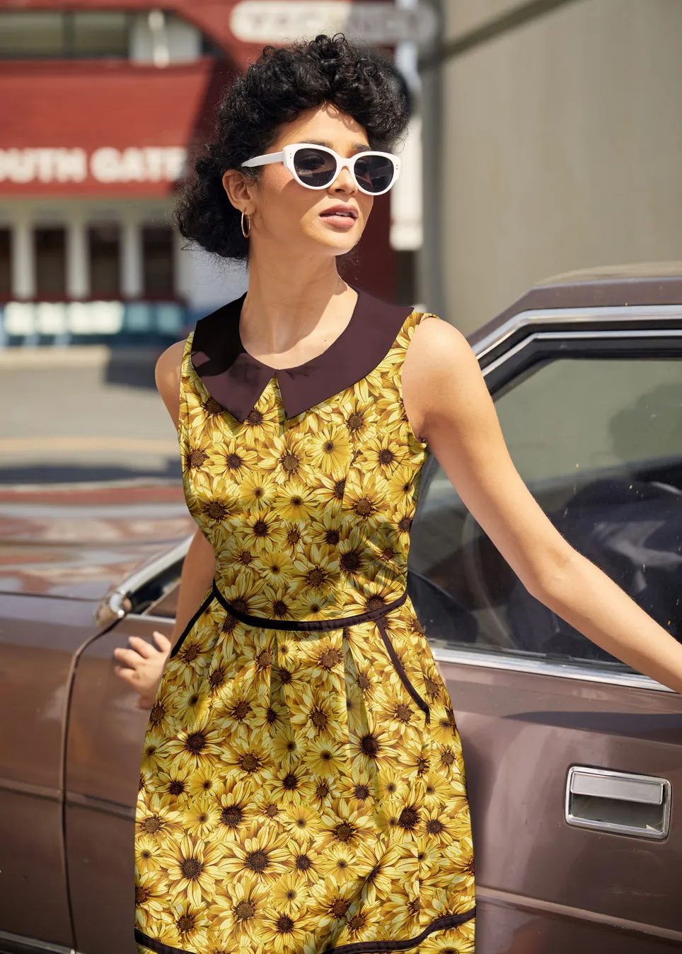 Retro Mod Collared Dress Sunflower sold by Modcloth product image thumbnail 2