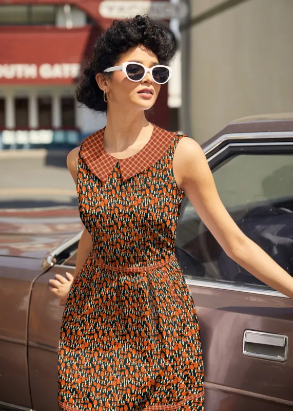 Retro Mod Collared Dress Mushroom made by Retrolicious