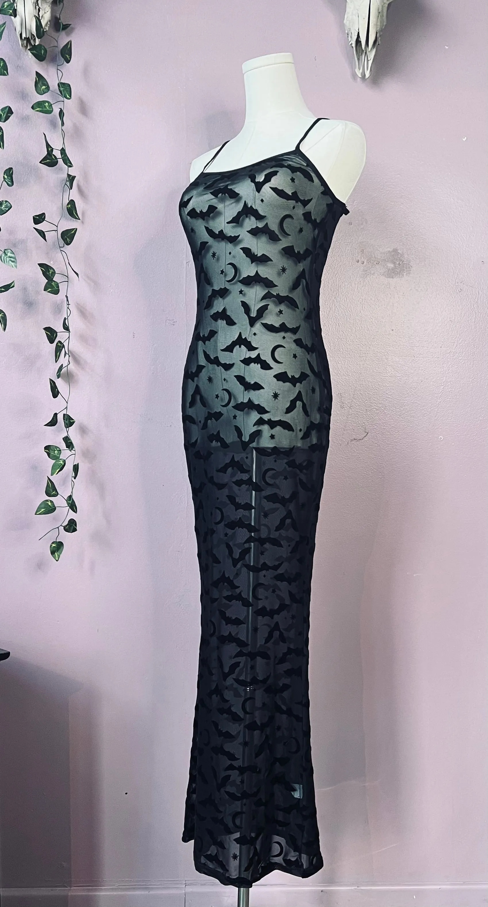 Sheer Hourglass Maxi Dress - Velvet Flocked Bats sold by Modcloth product image thumbnail 5