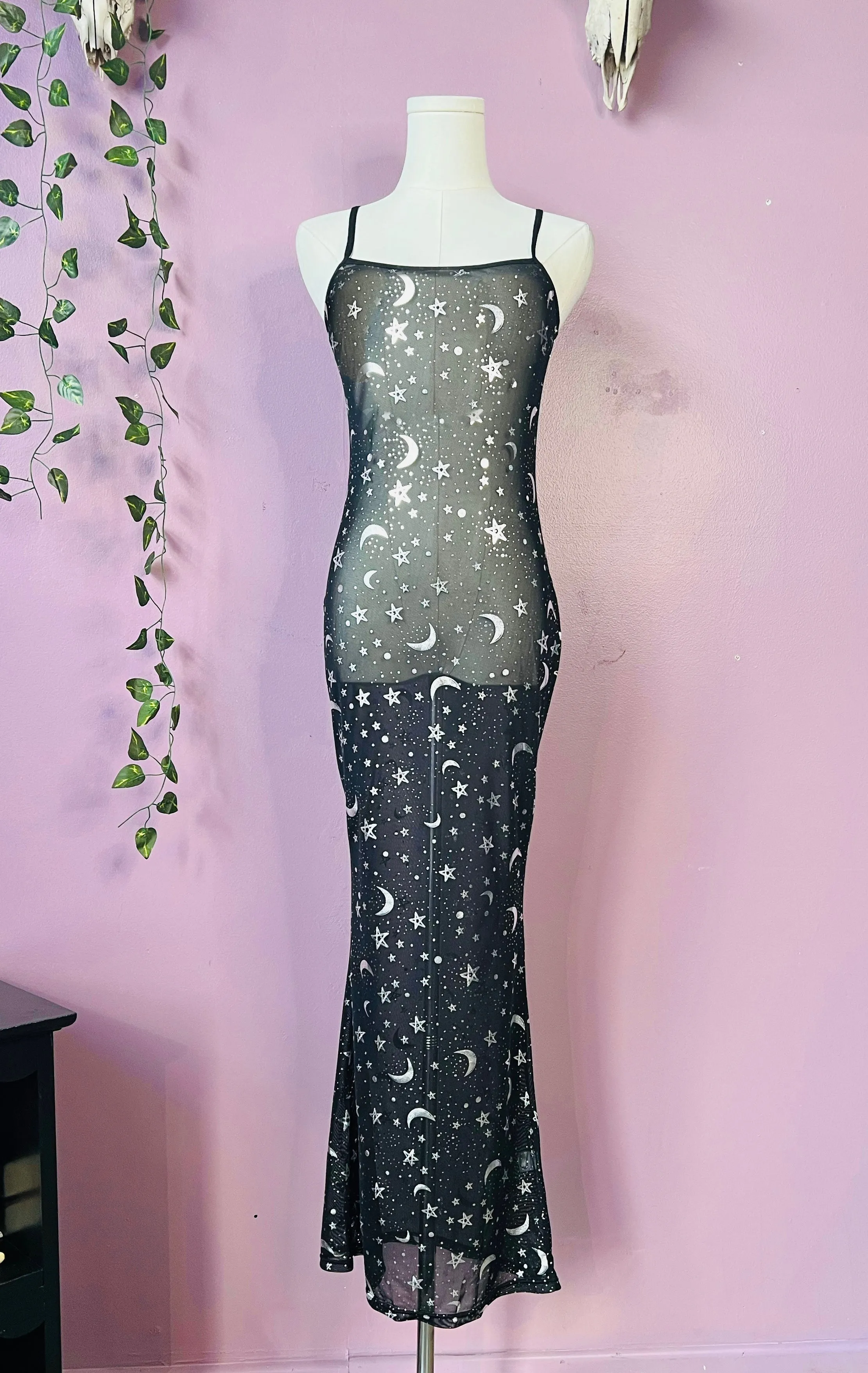 Sheer Hourglass Maxi Dress - Metallic Moon & Stars sold by Modcloth product image thumbnail 4