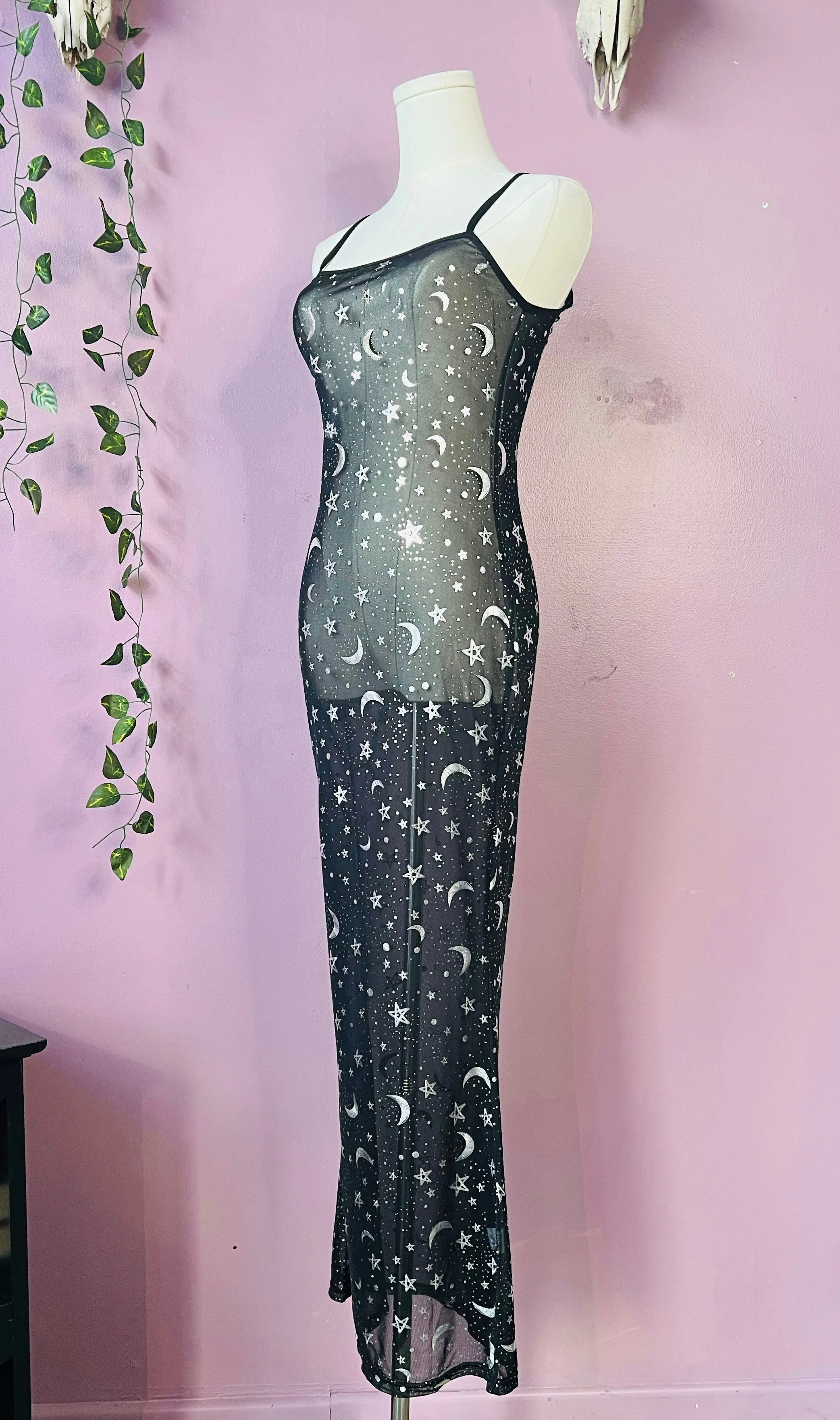 Sheer Hourglass Maxi Dress - Metallic Moon & Stars sold by Modcloth product image thumbnail 5