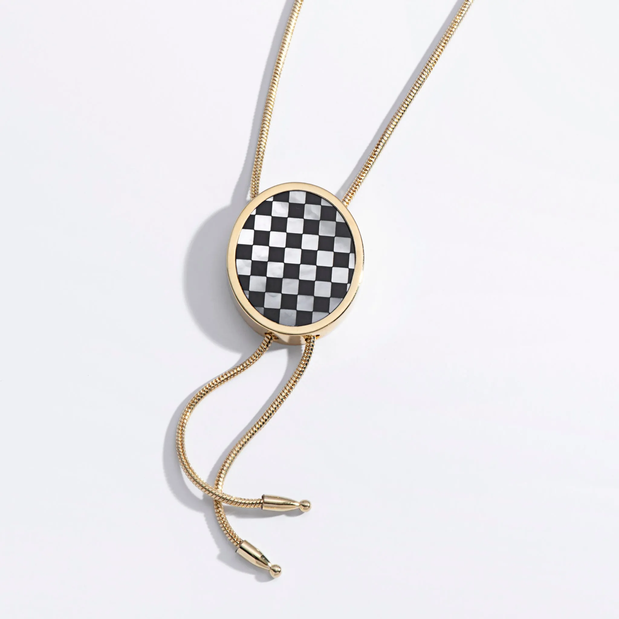 Checkered Bolo Necklace sold by Modcloth