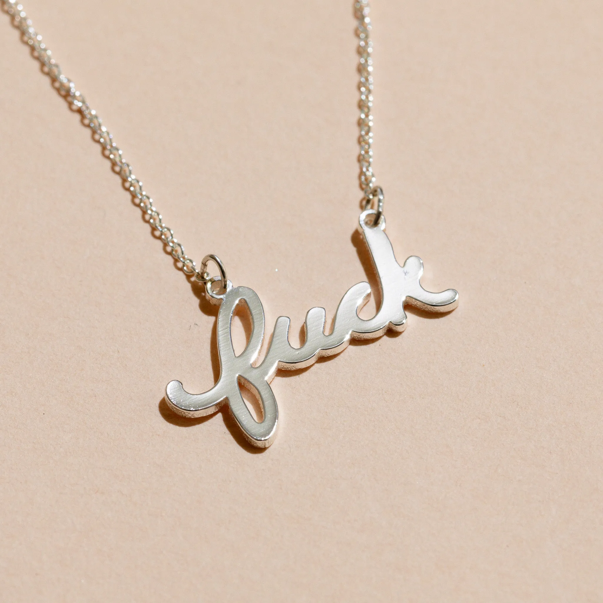 Fuck Script Necklace Sterling Silver sold by Modcloth product image thumbnail 5