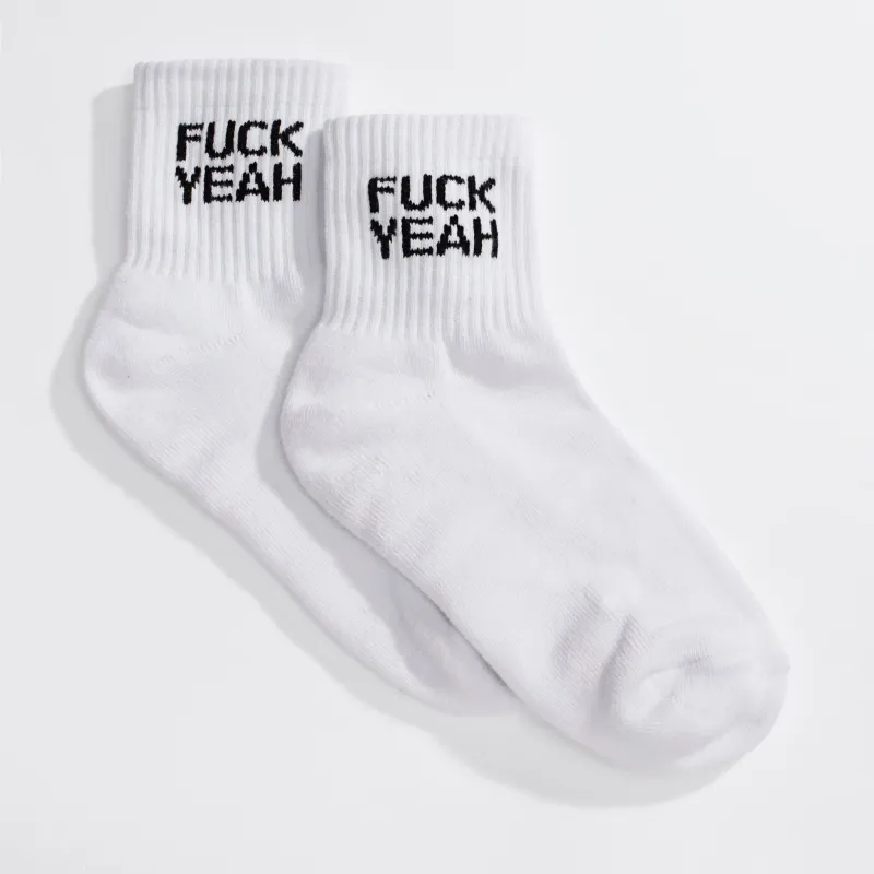 Fuck Yeah Quarter Crew Socks made by Modcloth