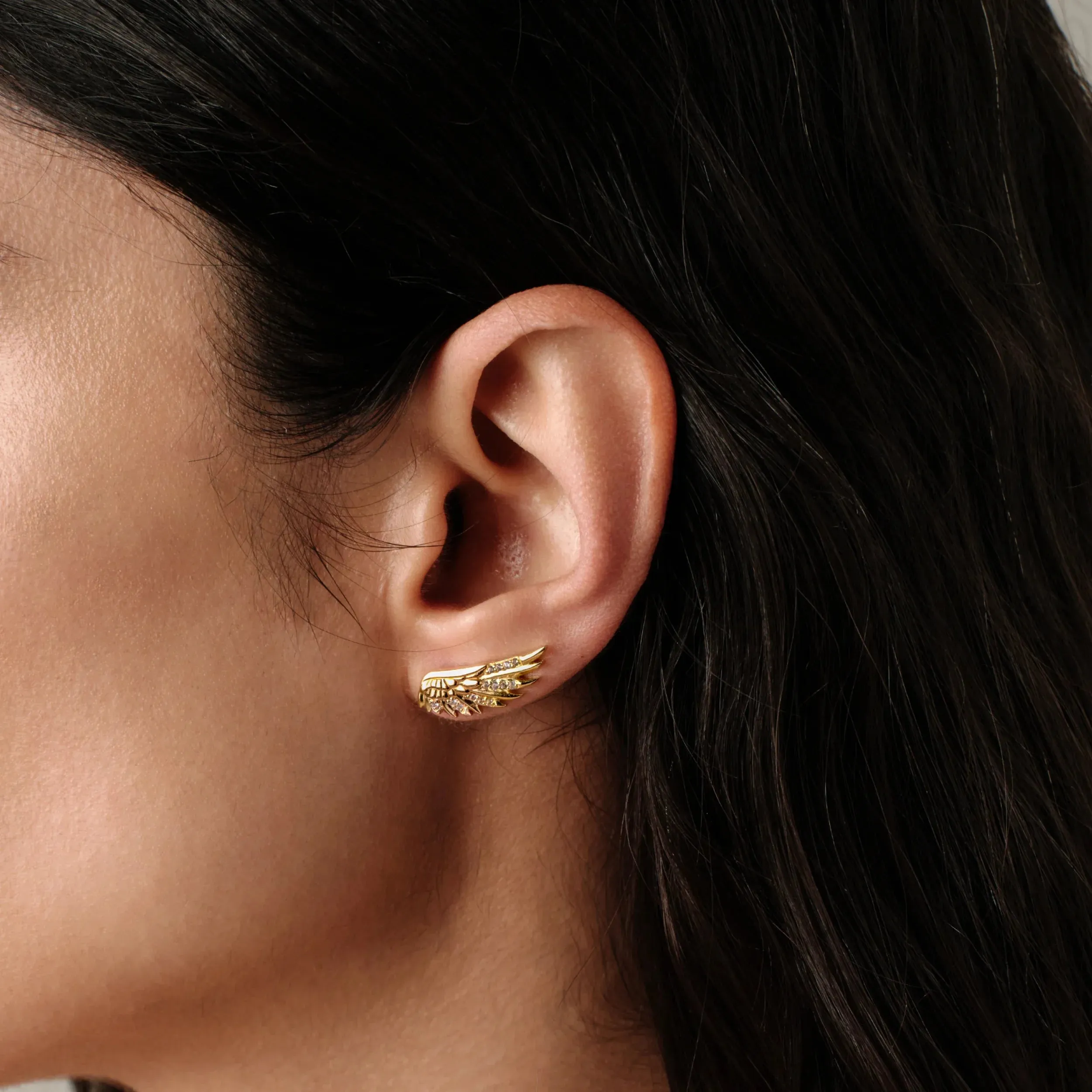 White Sapphire Wing Ear Climber Earring sold by Modcloth product image thumbnail 2