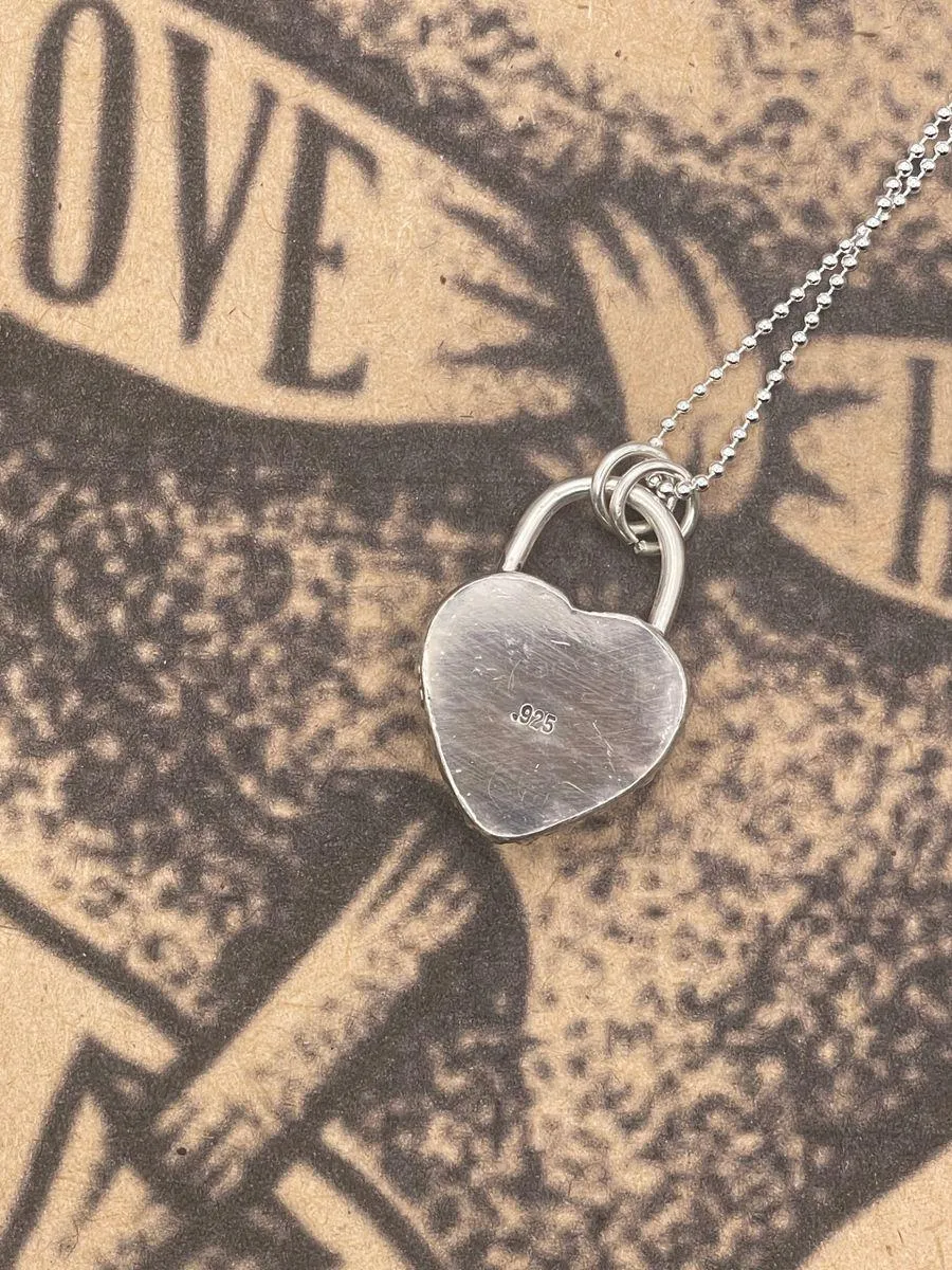 Babe - Love You Heart Faux Lock Pendant Turquoise sold by Modcloth product image thumbnail 2
