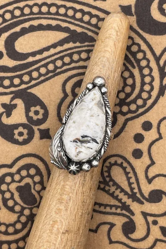 Angel - White Buffalo Turquoise Ring made by Modcloth