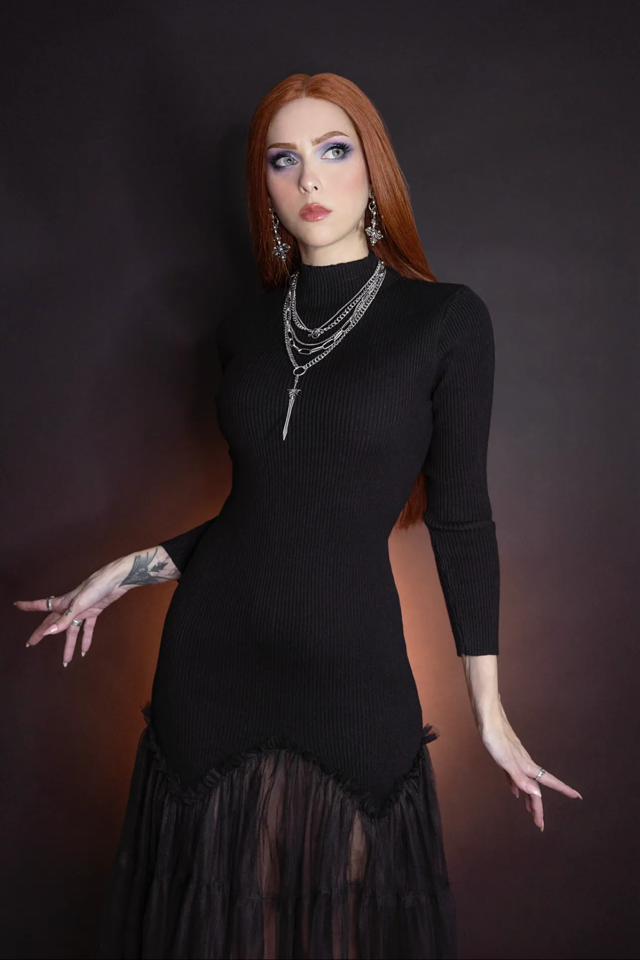 Beatrix - Curve Hugging Sweater Dress with Dreary Flared Hem sold by Modcloth product image thumbnail 5