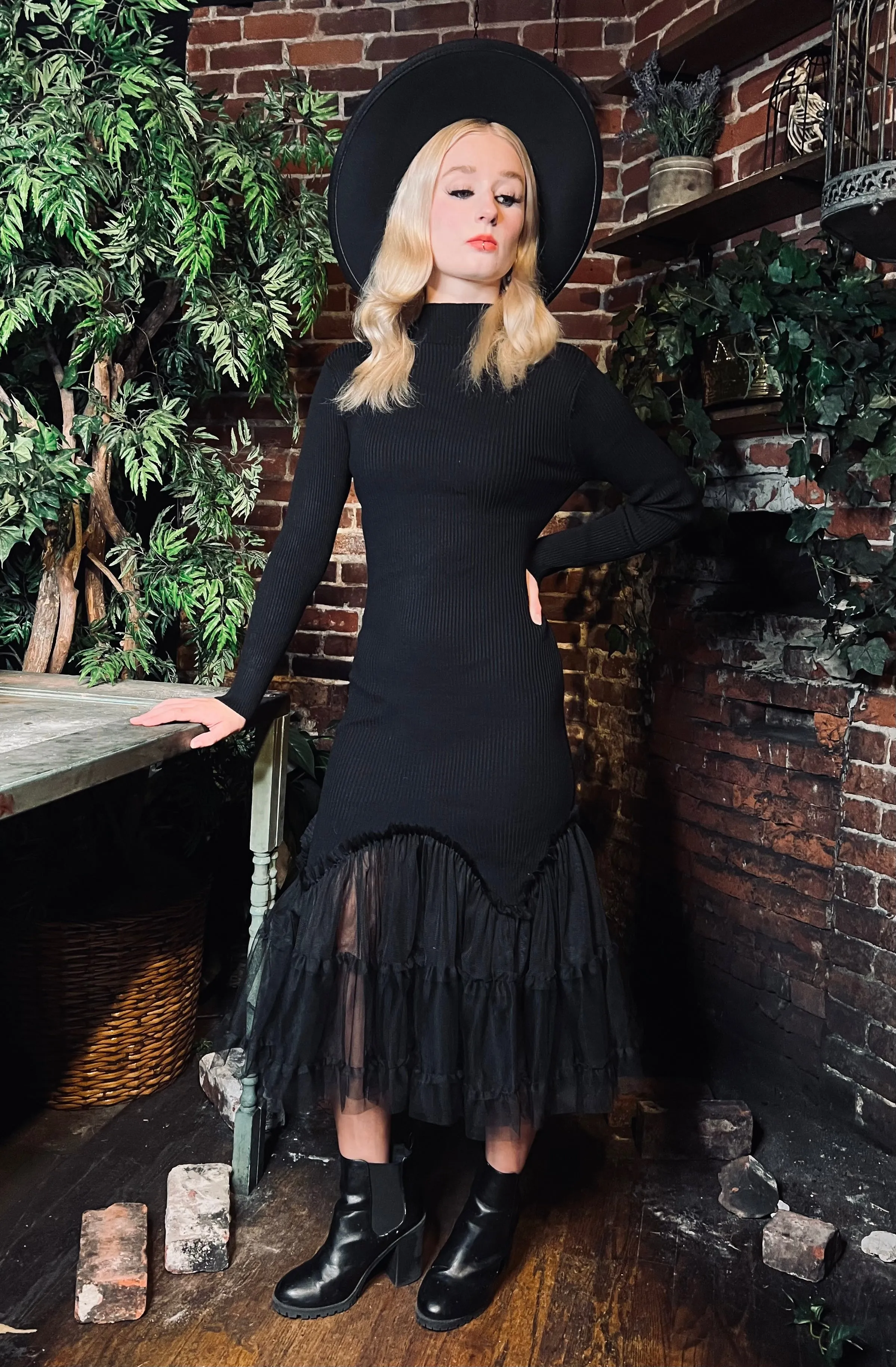 Beatrix - Curve Hugging Sweater Dress with Dreary Flared Hem sold by Modcloth product image thumbnail 3