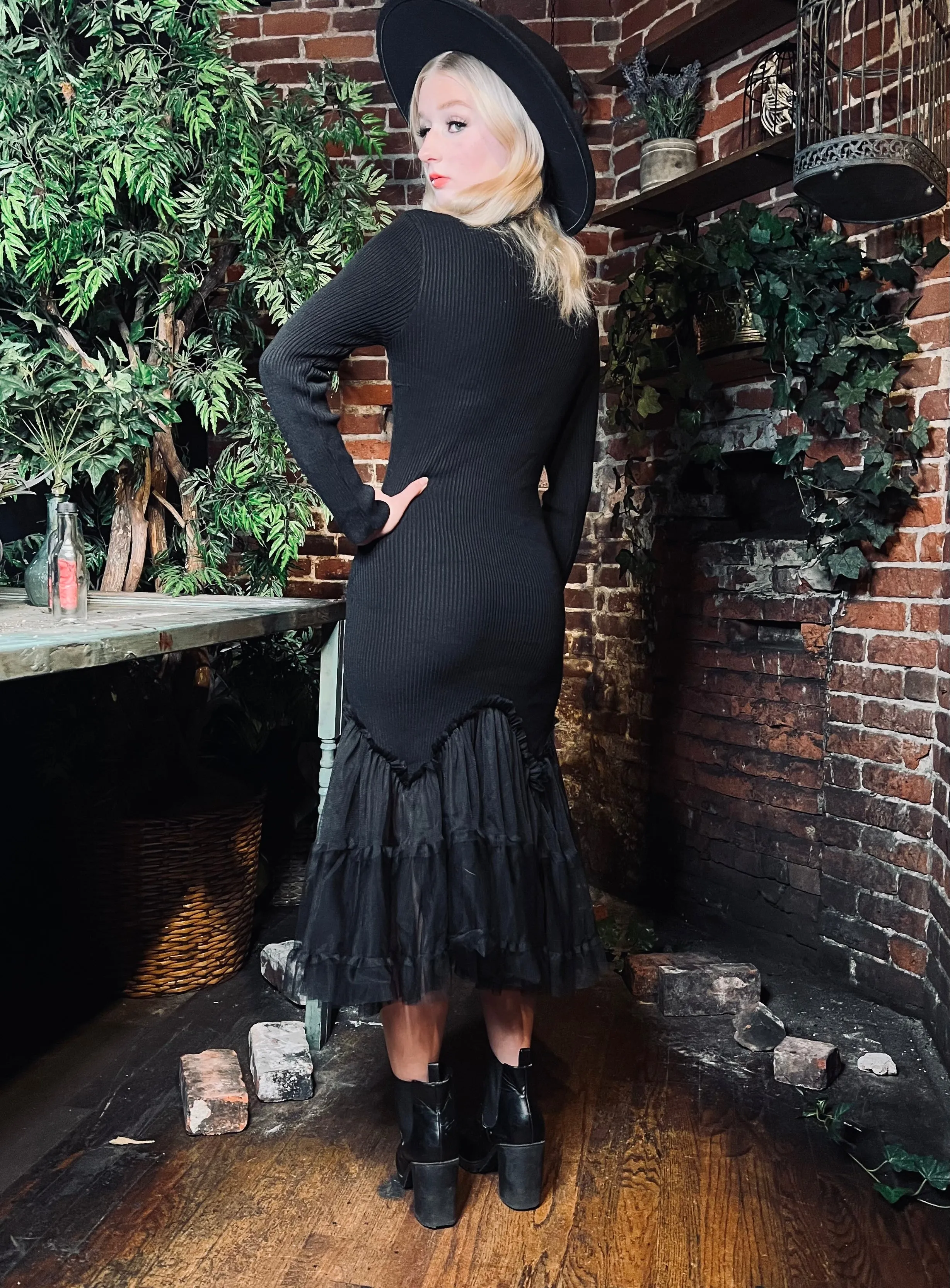 Beatrix - Curve Hugging Sweater Dress with Dreary Flared Hem sold by Modcloth product image thumbnail 4