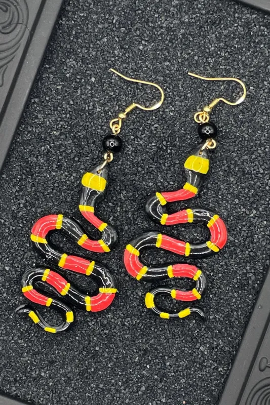 Tattoo - Coral Snake Earrings: Handmade Polymer Clay made by Modcloth