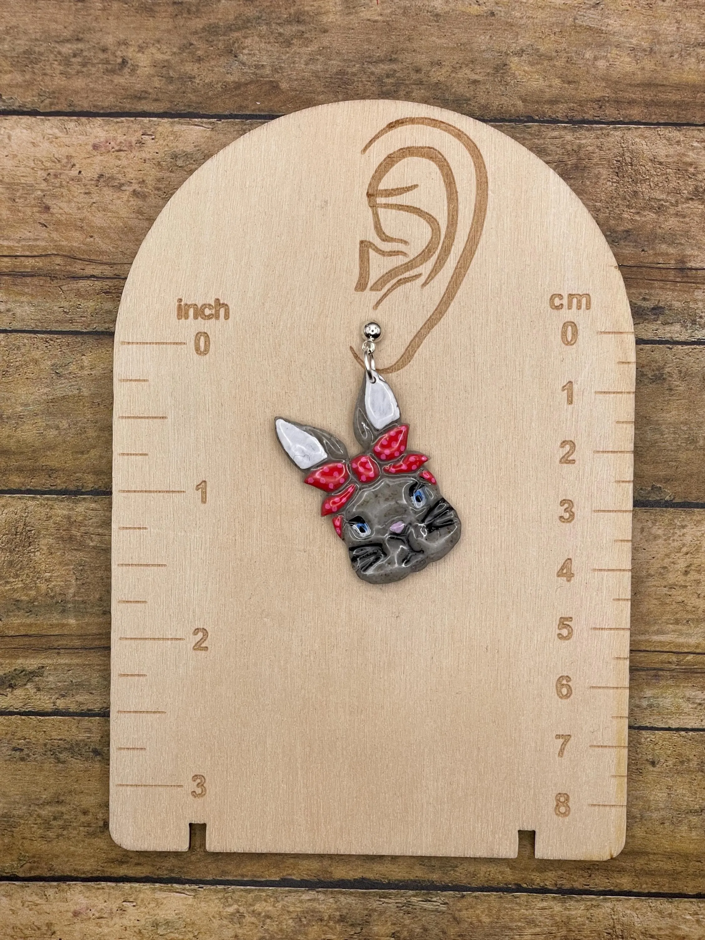 Bunny - Retro 50's Rabbit Earrings: Handmade Polymer Clay sold by Modcloth product image thumbnail 2