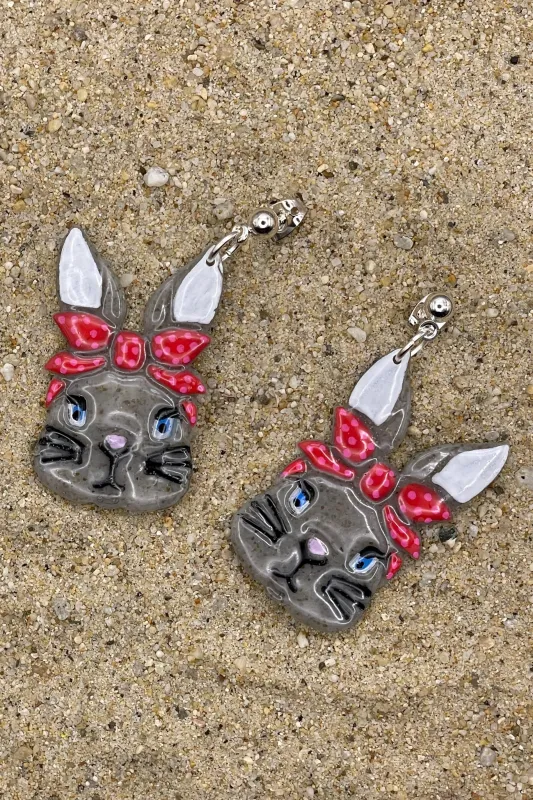 Bunny - Retro 50's Rabbit Earrings: Handmade Polymer Clay made by Modcloth
