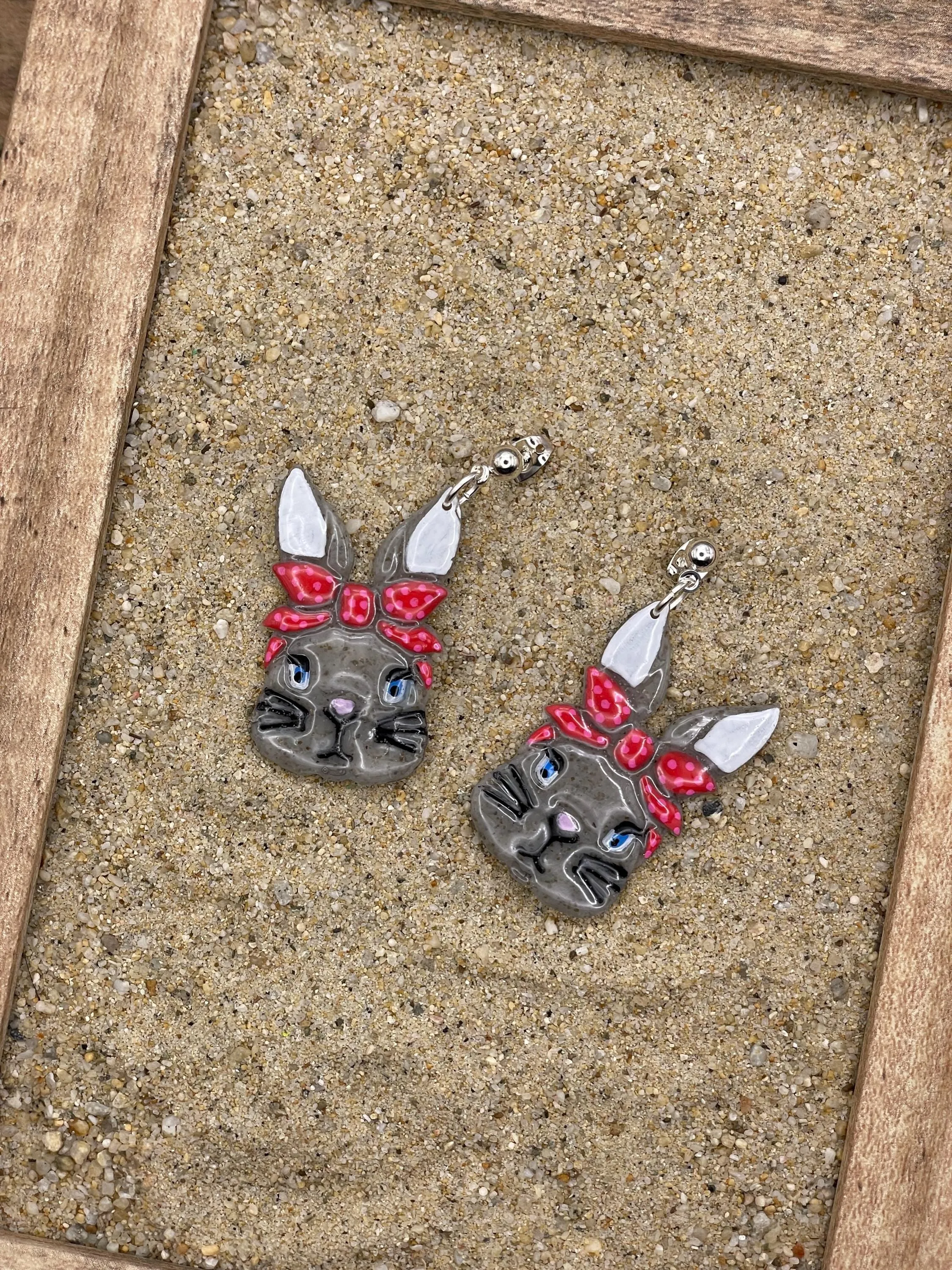 Bunny - Retro 50's Rabbit Earrings: Handmade Polymer Clay sold by Modcloth product image thumbnail 3