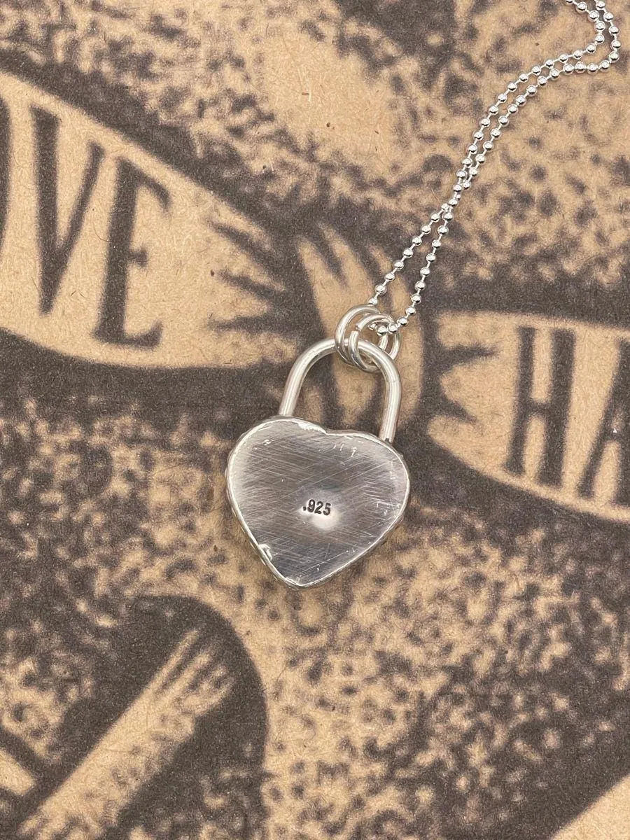 Raven - Bite Me Heart Faux Lock Pendant Bloody Basin Jasper sold by Modcloth product image thumbnail 3