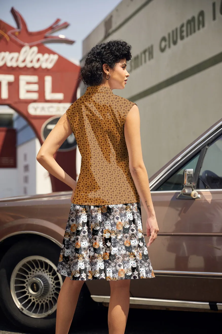 Vintage Style Bow Top in Paw Print sold by Modcloth product image thumbnail 3