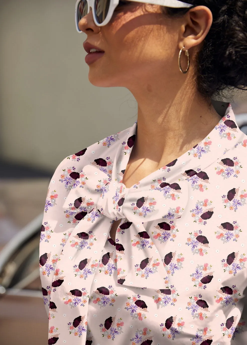 Vintage Style Bow Top in Hedgehog Print sold by Modcloth product image thumbnail 2