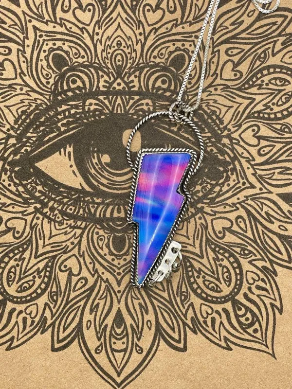 Kenzie - Aurora Opal Lightning Bolt Pendant Necklace made by Modcloth