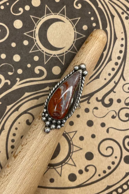 Fiona - Crazy Lace Agate Teardrop Ring made by Modcloth