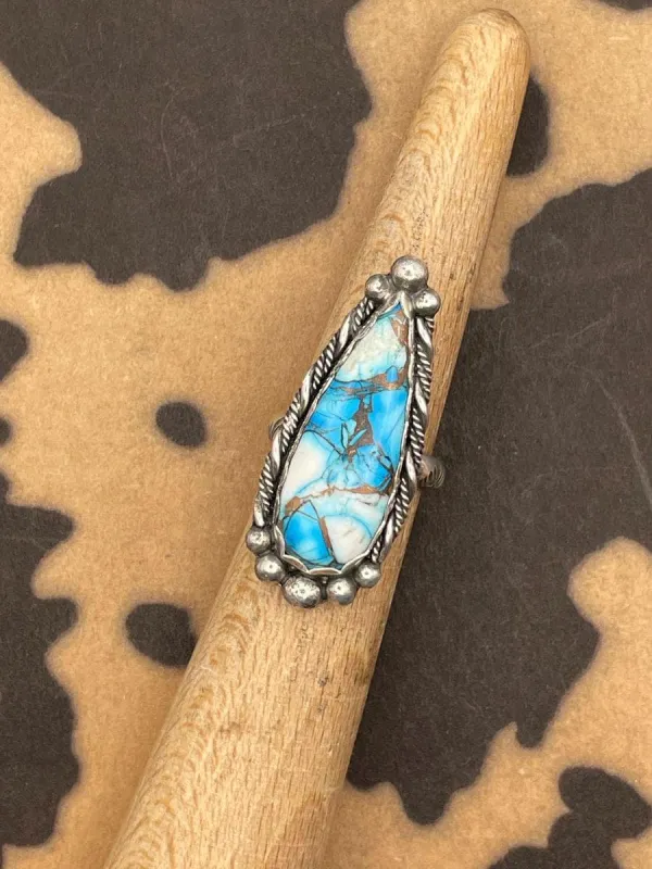Caden - Blue Dahlia Turquoise Statement Ring made by Modcloth