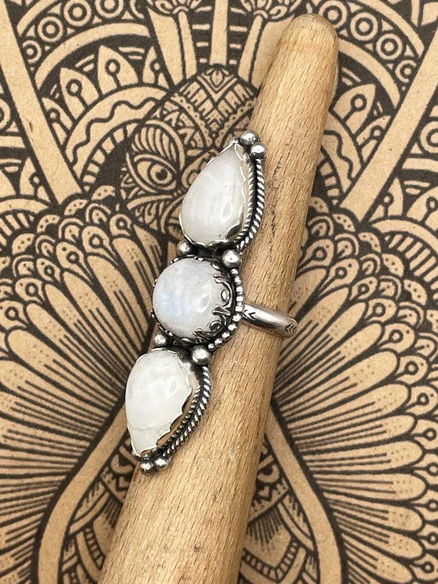 Gloria - Rainbow Moonstone Triple Gemstone Ring sold by Modcloth product image thumbnail 2