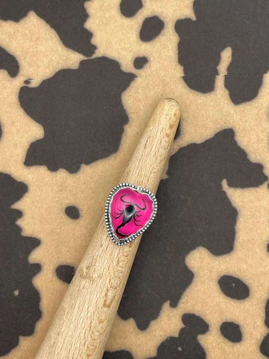 Winona - Black Scorpion in Pink Heart Ring sold by Modcloth product image thumbnail 3