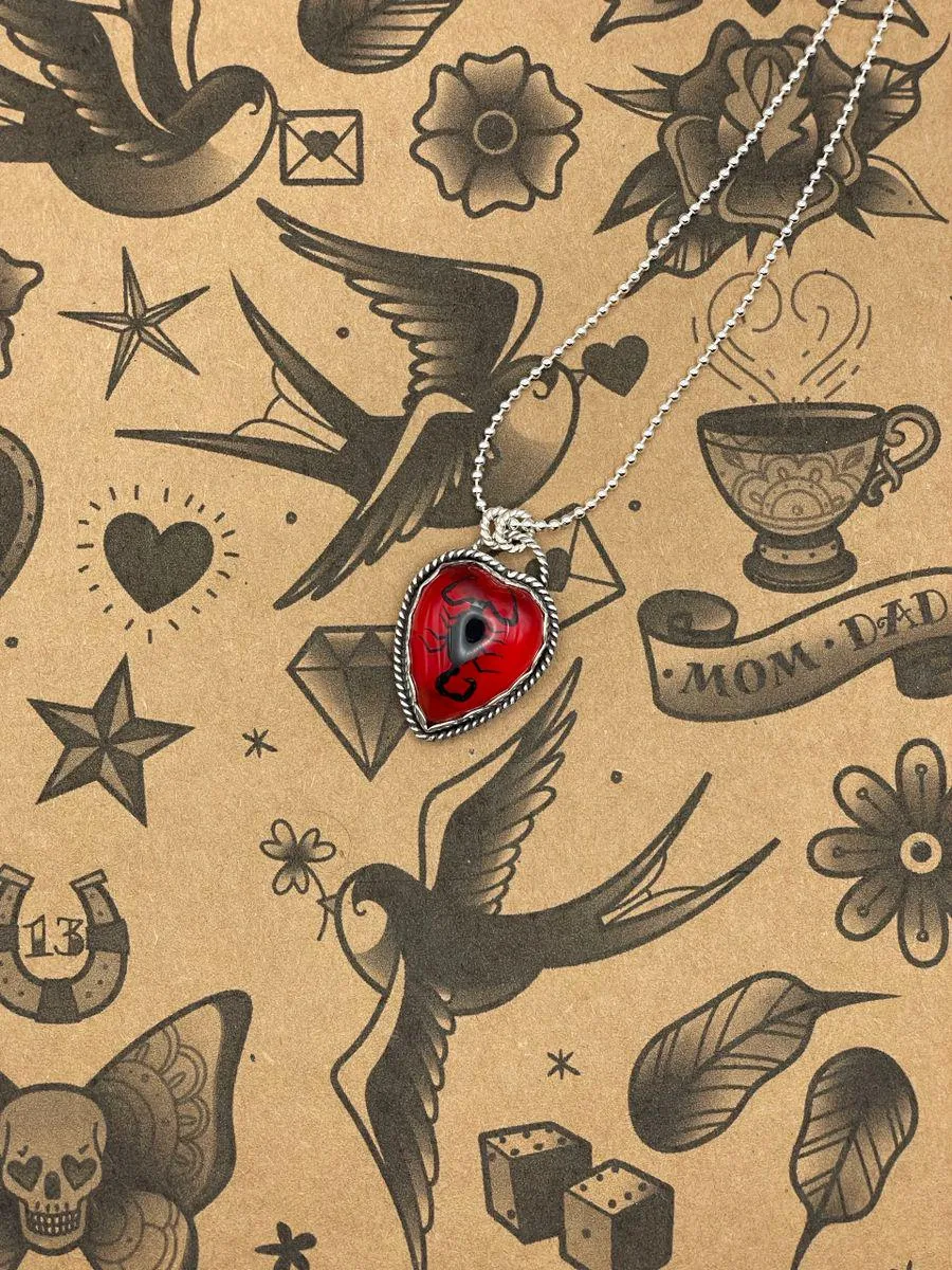 Welch - Black Scorpion in Red Resin Heart Pendant Necklace sold by Modcloth product image thumbnail 2