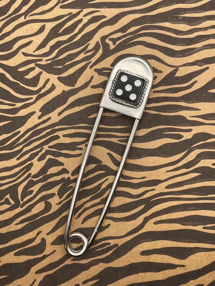 Zipper - Jumbo Safety Pin Keychain Black Dice #5 sold by Modcloth product image thumbnail 5