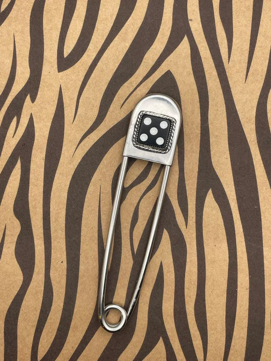 Zipper - Jumbo Safety Pin Keychain Black Dice #5 sold by Modcloth product image thumbnail 3