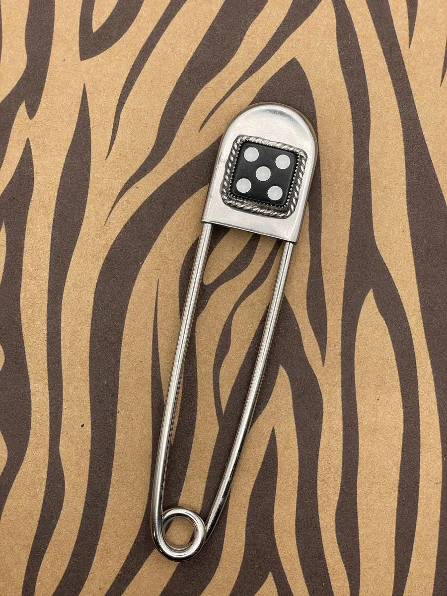 Zipper - Jumbo Safety Pin Keychain Black Dice #5 sold by Modcloth product image thumbnail 4