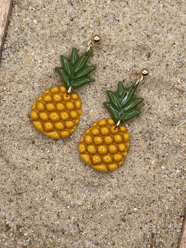 Tutti Frutti - Pineapple Dangle Earrings: Handmade Polymer Clay made by Modcloth